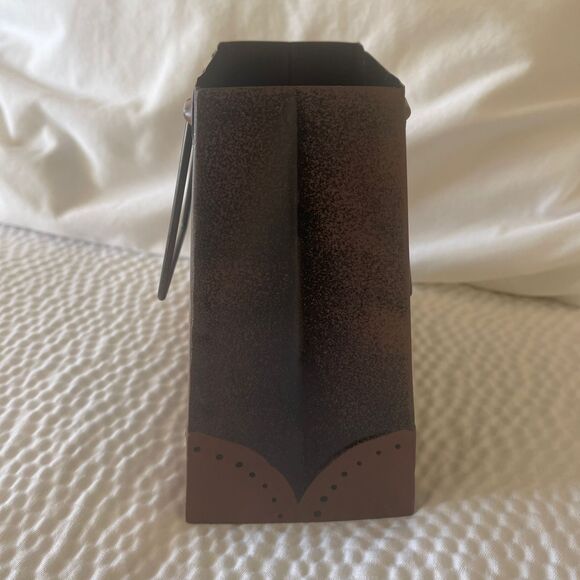 Vintage Rustic Metal Candle Lantern Home Decor Hunting Leaf Purse tea lamp - Picture 4 of 10